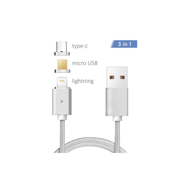 Gcig Xtrempro 11174 3 In 1 Magnetic Cable, Micro Usb Cable Lightning w/ 11174